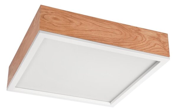 Plafonieră OAK SQUARE 4xE27/15W/230V 39x39 cm stejar/alb
