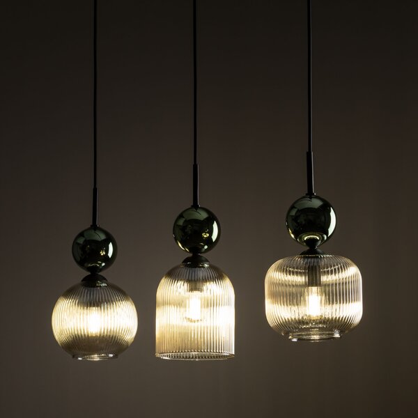 TK Lighting Sophia Green Cognac lampă suspendată 3x10 W verde-maro 11147