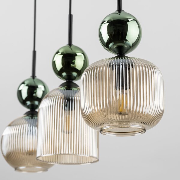 TK Lighting Sophia Green Cognac lampă suspendată 3x10 W verde-maro 11147