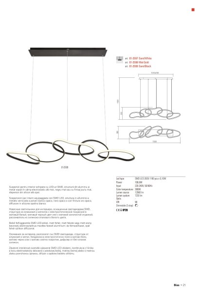 Redo 01-2596 - Lampă suspendată LED dimabilă pe cablu BIAS LED/87,4W/230V 3000K, negru