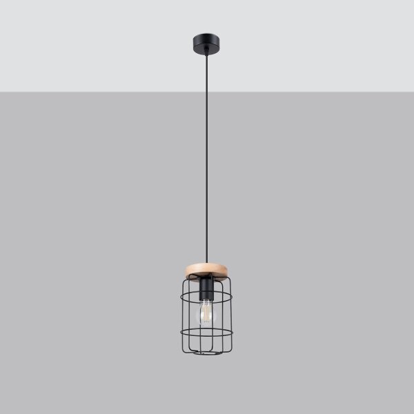 Lustră pe cablu Sollux SL.1263 GOTTO 1xE27/15W/230V negru