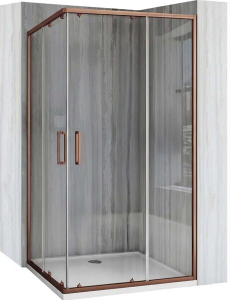 Rea City cabină de duș 90x90 cm dreptunghiular cupru /sticlă transparentă REA-K6984
