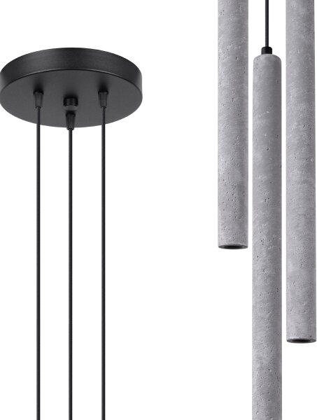 Lustră pe cablu Sollux SL.1273 PASTELO 3xG9/8W/230V beton
