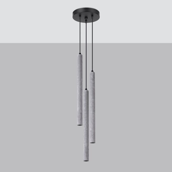 Lustră pe cablu Sollux SL.1273 PASTELO 3xG9/8W/230V beton