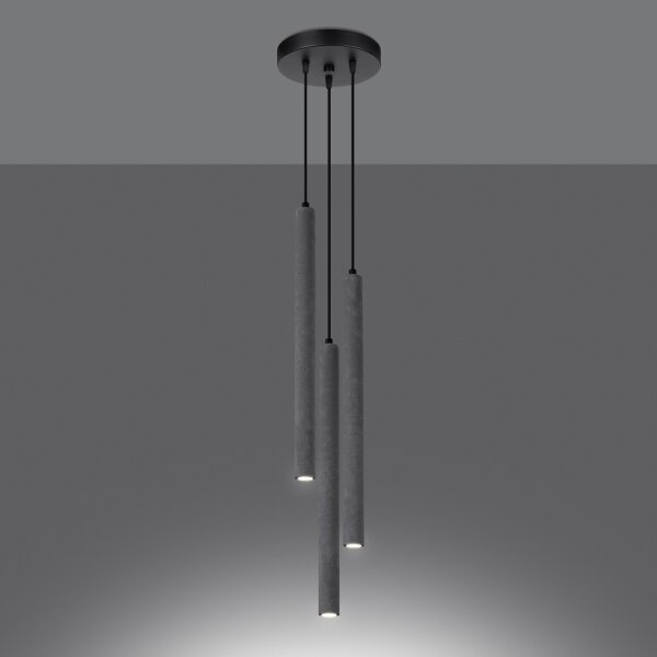 Lustră pe cablu Sollux SL.1273 PASTELO 3xG9/8W/230V beton