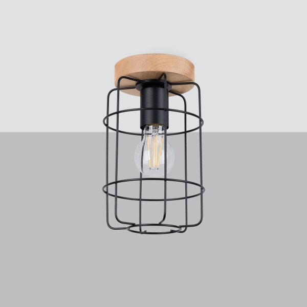Plafonieră Sollux SL.1262 GOTTO 1xE27/15W/230V negru