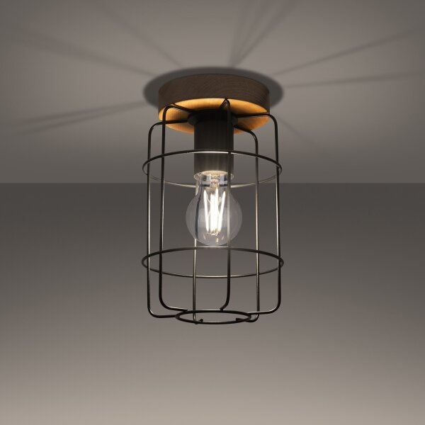 Plafonieră Sollux SL.1262 GOTTO 1xE27/15W/230V negru