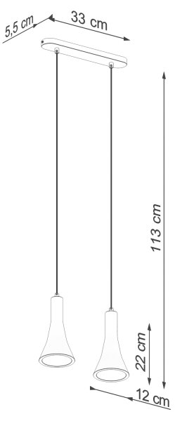 Lustră pe cablu Sollux SL.1224 REA 2xE14/12W/230V beton
