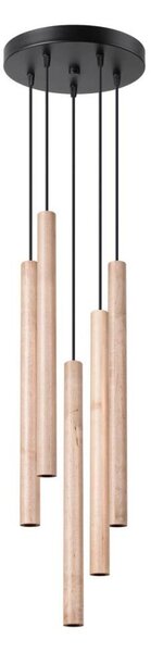 Lustră pe cablu Sollux SL.1270 PASTELO 5xG9/8W/230V lemn