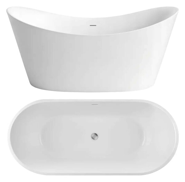 Rea Ferrano cadă freestanding 150x74 cm ovală alb REA-W0089