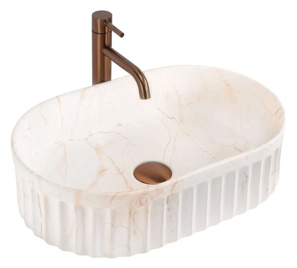 Rea Georgia lavoar 55x35 cm ovale de blat maro/bej mat REA-U3542