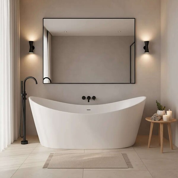 Rea Ferrano cadă freestanding 150x74 cm ovală alb REA-W0089
