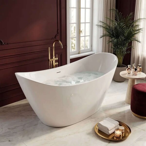 Rea Ferrano cadă freestanding 150x74 cm ovală alb REA-W0089