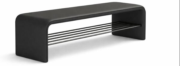 Bancheta din piele Black 150x35x42cm