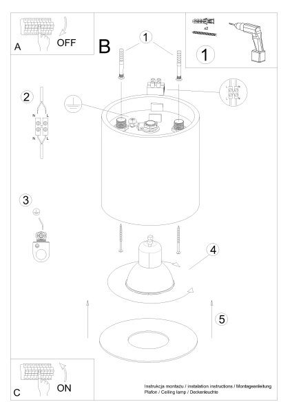 Spot Sollux SL.1281 MIKA 1xGU10/10W/230V negru