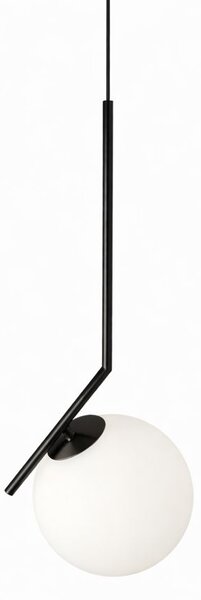 Pendul modern cu glob opac și structură metalică neagră 50x15 cm