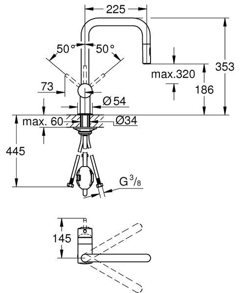 Grohe Minta baterie bucătărie pe picior SuperSteel 32322DC2