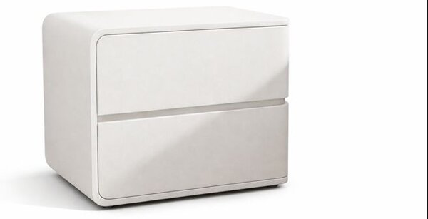 Noptiera din MDF si piele Elsa Offwhite