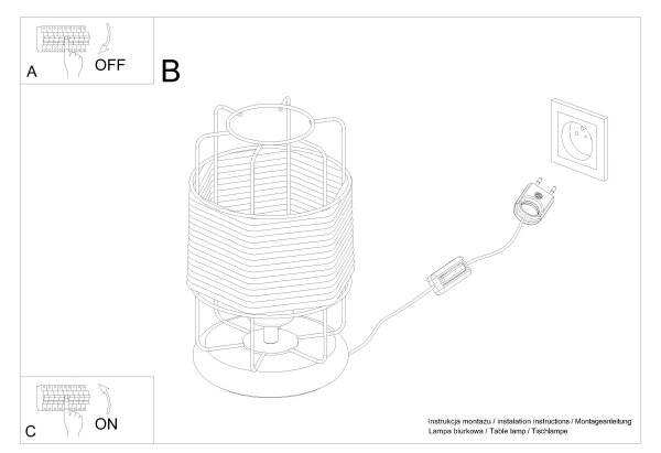 Lampă de masă Sollux SL.1302 GIZUR 1xE27/15W/230V