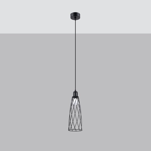 Lustră pe cablu Sollux SL.1165 SUBA 1xE27/15W/230V negru