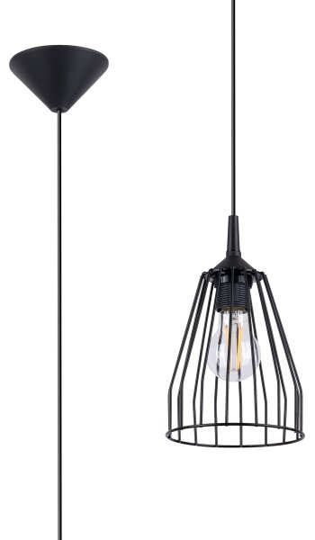 Lustră pe cablu Sollux SL.1205 LEYO 1xE27/15W/230V negru