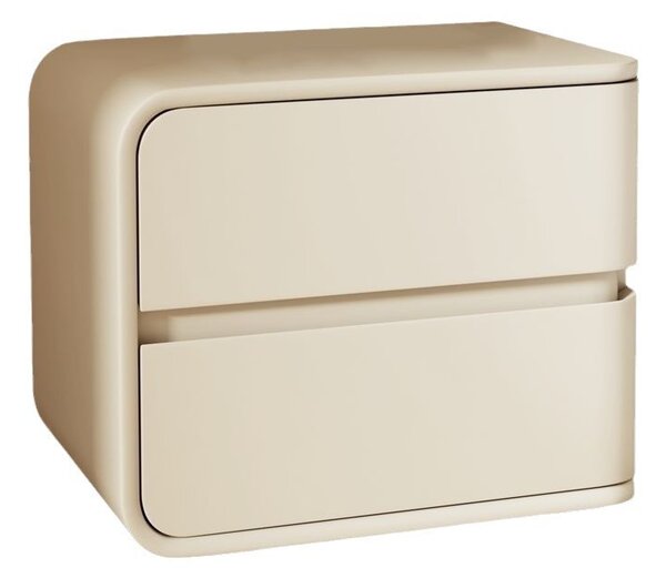 Noptiera din MDF si piele Elsa Cream