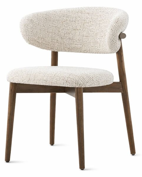 Scaun de dining Elara – tapițerie din in (linen) Walnut