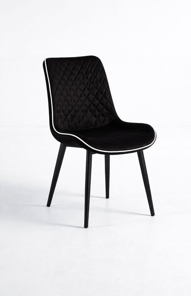 Scaun dining Milano din velur Black
