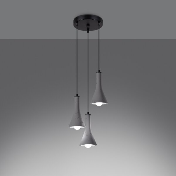 Lustră pe cablu Sollux SL.1226 REA 3xE14/12W/230V beton