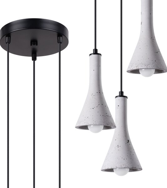 Lustră pe cablu Sollux SL.1226 REA 3xE14/12W/230V beton