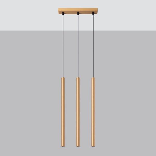 Lustră pe cablu Sollux SL.1171 PASTELO 3xG9/8W/230V auriu