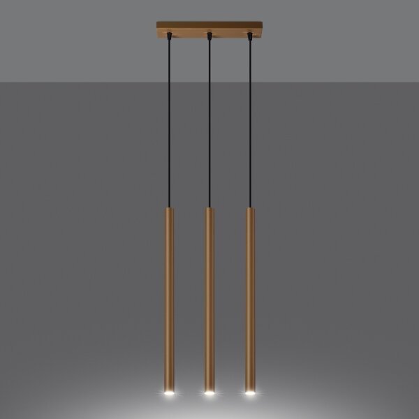 Lustră pe cablu Sollux SL.1171 PASTELO 3xG9/8W/230V auriu