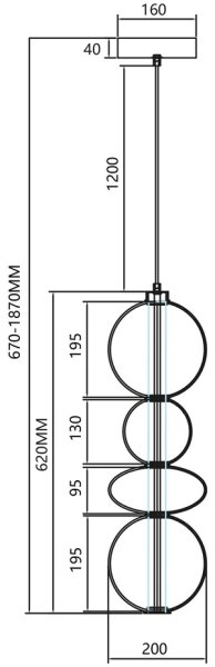 Lustră LED pe cablu DAPHNE LED/36W/230V auriu