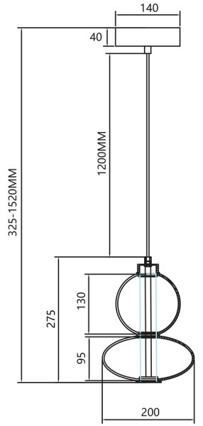 Lustră LED pe cablu DAPHNE LED/12W/230V auriu