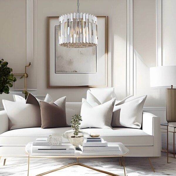 Lustră de cristal pe lanț RITZ 7xE14/40W/230V crom
