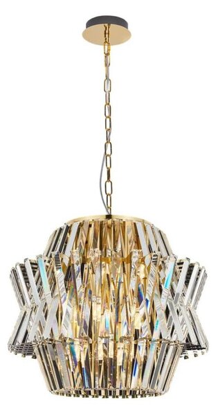 Lustră de cristal pe lanț CROWN 12xE14/40W/230V auriu