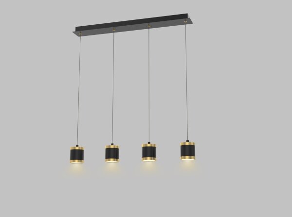 Wofi 7003-404 - Lustră LED reglabilă pe cablu TOULOUSE 4xLED/8,5W/230V negru/auriu