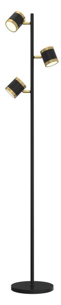 Wofi 3003-304S - Lampă de podea LED reglabilă TOULOUSE, 3xLED/7W/230V, negru/auriu