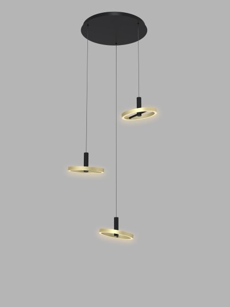 Lustră LED dimabilă pe cablu Wofi 5016-304 BREST LED/26W/230V negru/auriu