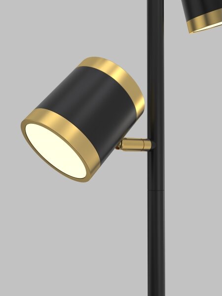 Wofi 3003-304S - Lampă de podea LED reglabilă TOULOUSE, 3xLED/7W/230V, negru/auriu
