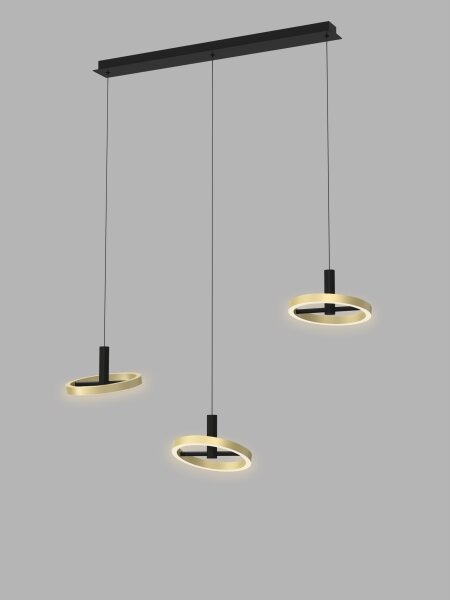 Lustră LED dimabilă pe cablu Wofi 7016-304 BREST LED/26W/230V negru/auriu