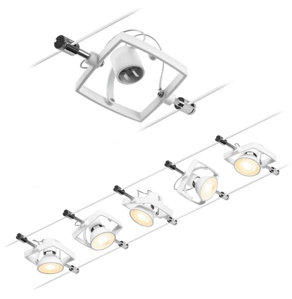 Paulmann 94432 - Set 5xGU5,3/10W, sistem complet cu cablu MAC, 230V, alb