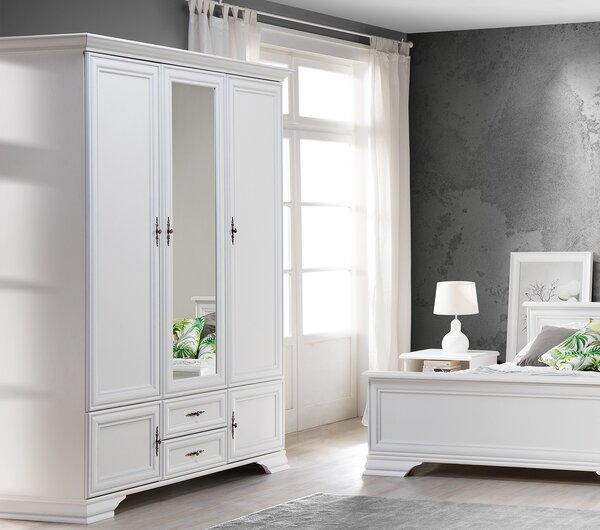 Dulap Kentuki, 6 usi + 2 sertare, 160 x 225 x 61 cm, Alb Alpin