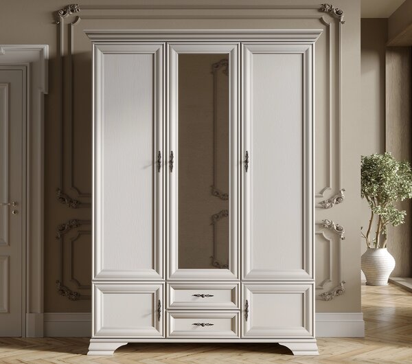 Dulap Kentuki, 6 usi + 2 sertare, 160 x 225 x 61 cm, Alb Alpin