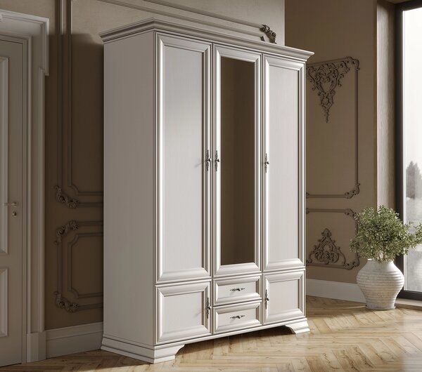 Dulap Kentuki, 6 usi + 2 sertare, 160 x 225 x 61 cm, Alb Alpin