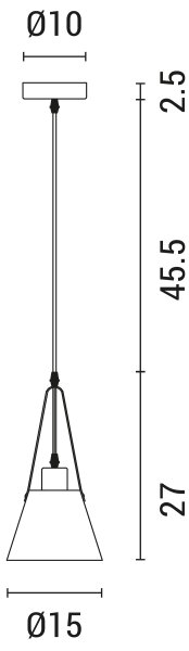 Lustră pe cablu 1xE27/40W/230V alb