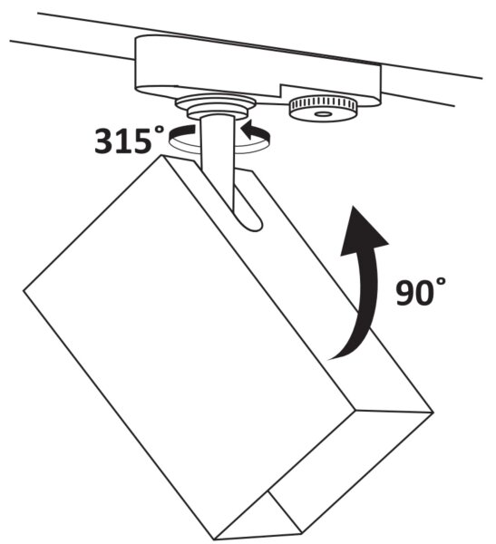 Spot pentru sistem de șină SQUARE 3xGU10/10W/230V + 1 m sistem de șină