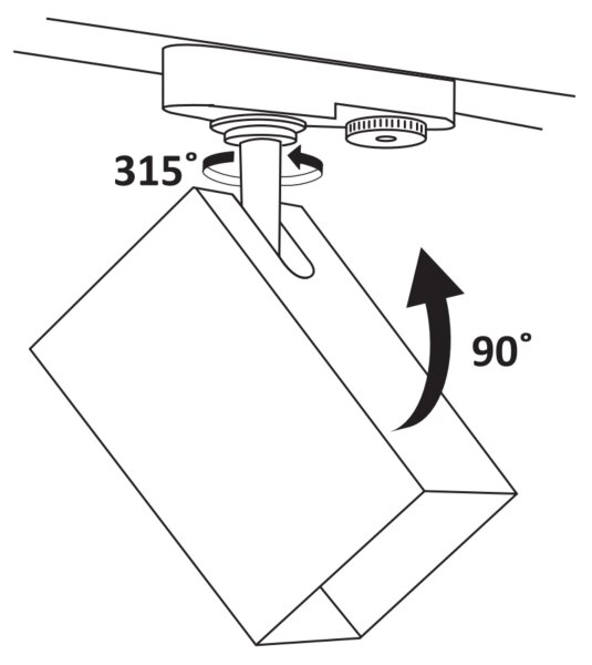 Spot pentru sistem de șină SQUARE 1xGU10/10W/230V negru