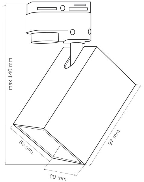 Spot pentru sistem de șină SQUARE 3xGU10/10W/230V + 1 m sistem de șină