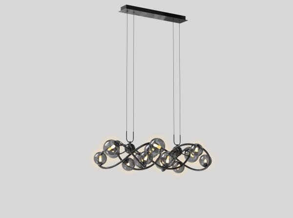 Lustră LED pe cablu NANCY Wofi 7014-1405 14xG9/3,5W/230V negru/crom